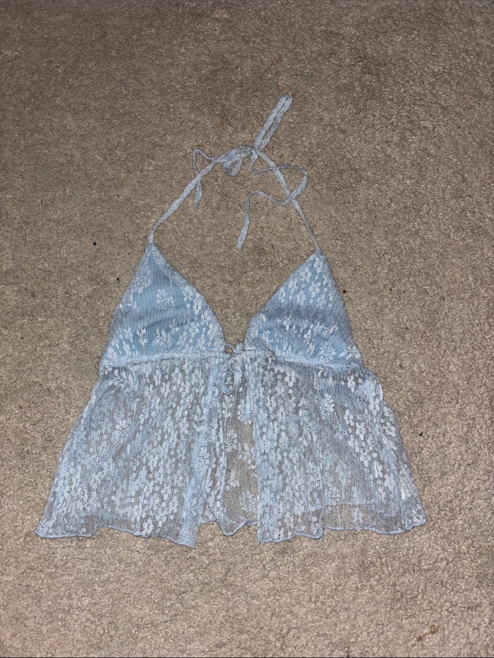 Light blue babydoll halter top